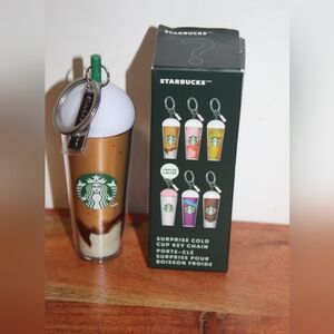 Starbucks Brown and White Cup Keychain